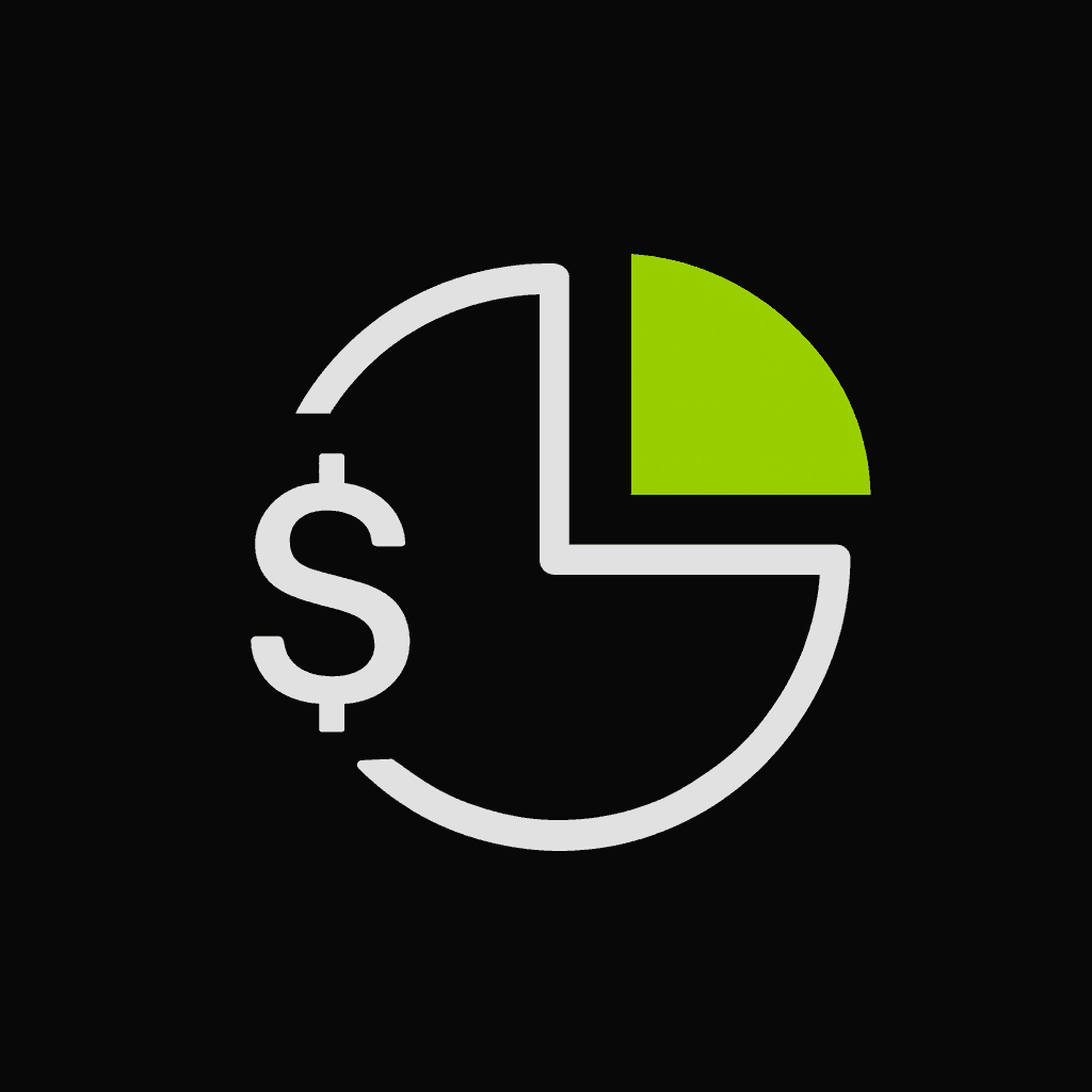 Expense breakdown donut chart showing $3,500 in total, categorized by rent, investment, and education