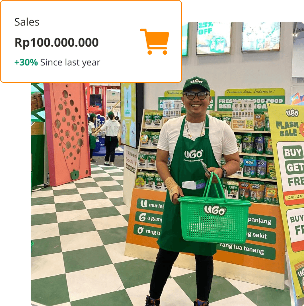 Retail success story showing a Baskit brand partner reaching sales milestone in modern trade chann