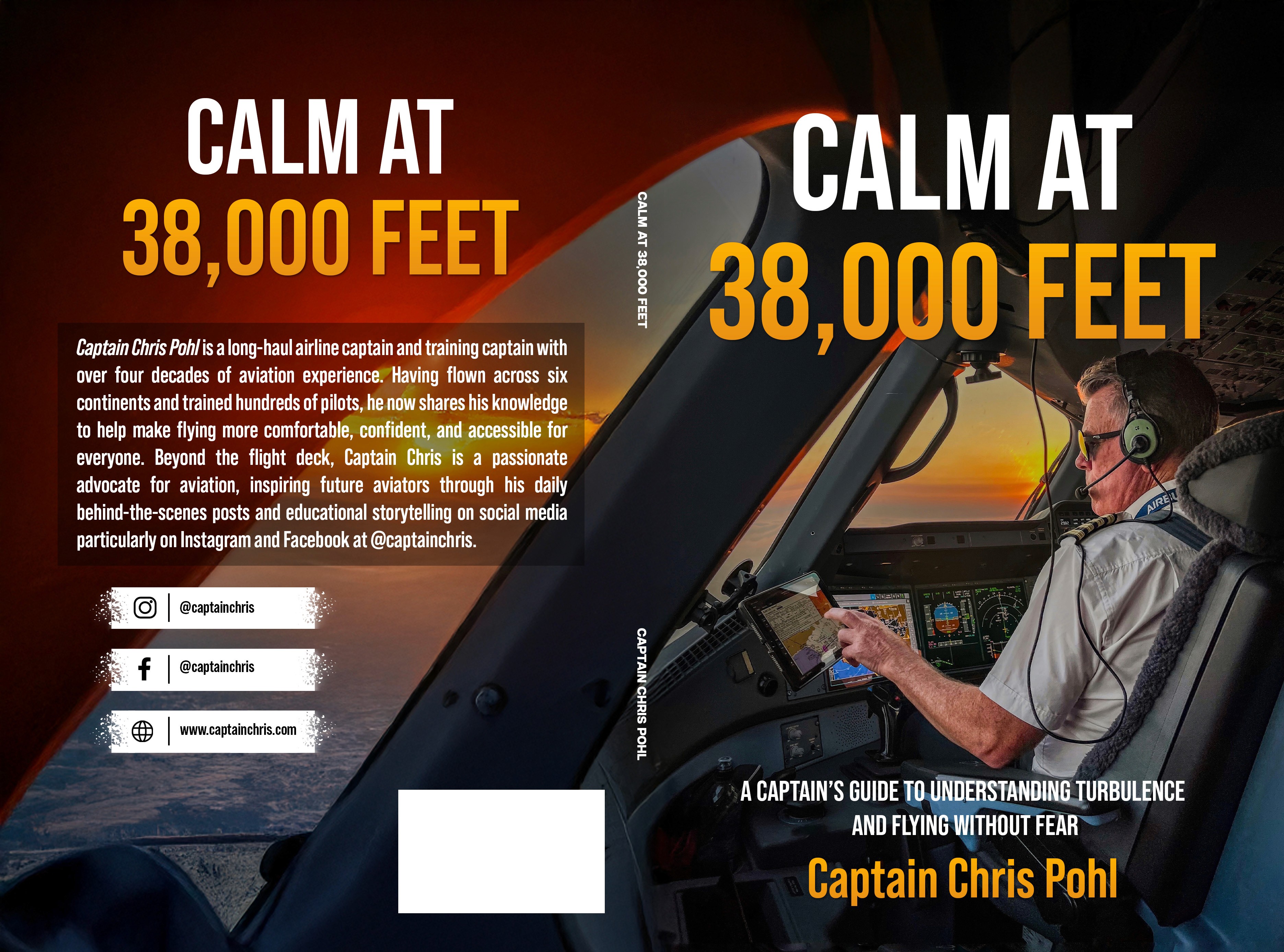 “Calm at 38,000 Feet” by Captain Chris Pohl available on Amazon in paperback and ebook formats.