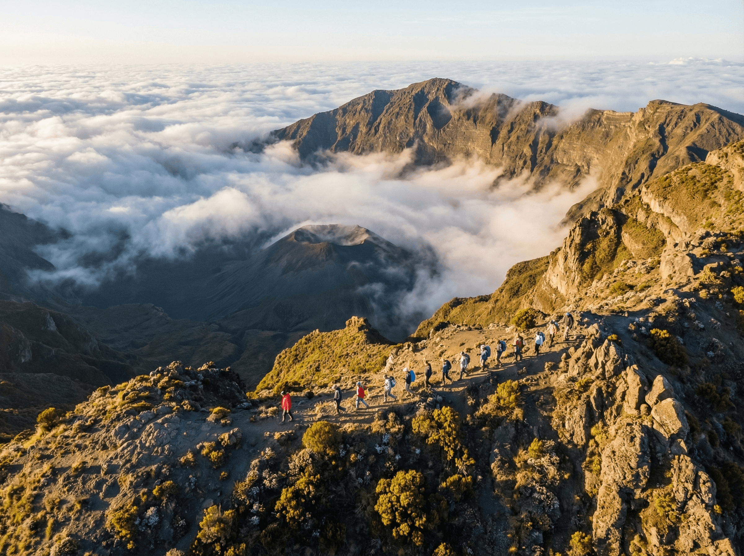 Tall sandstone formations glowing under the desert sun.