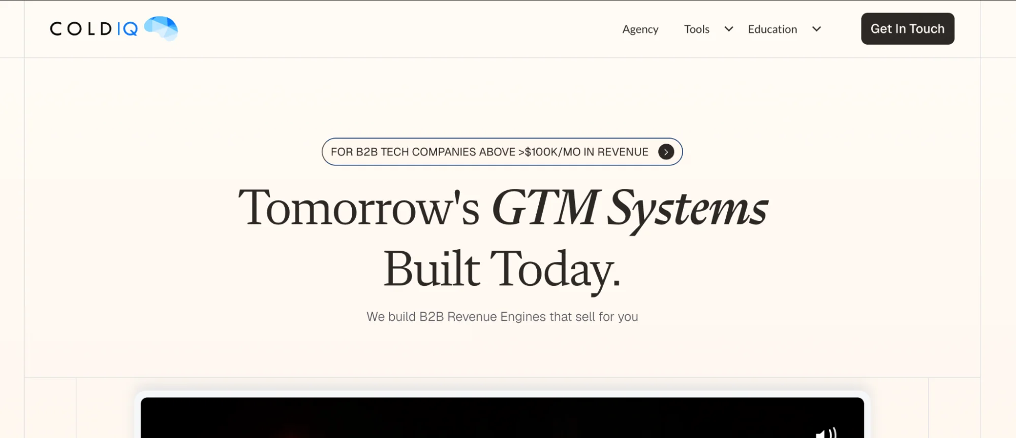ColdIQ homepage: AI-first, Clay-native cold outbound agency