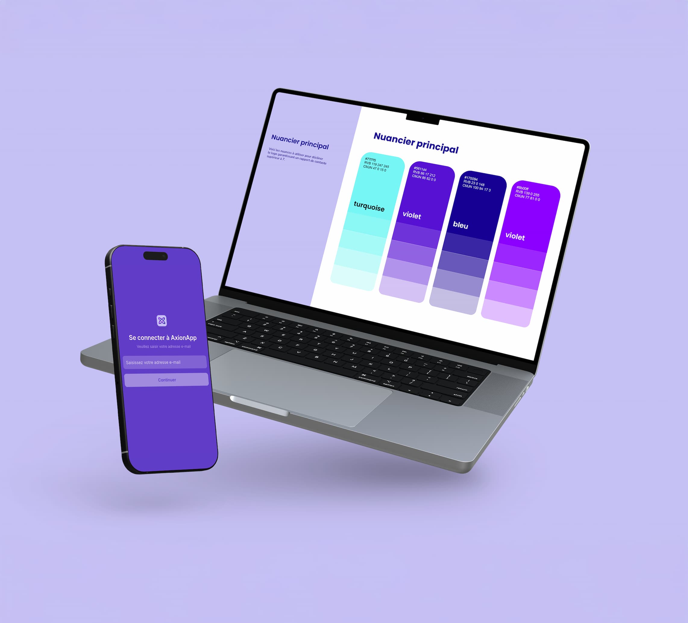 Palette de couleurs Axion Design.