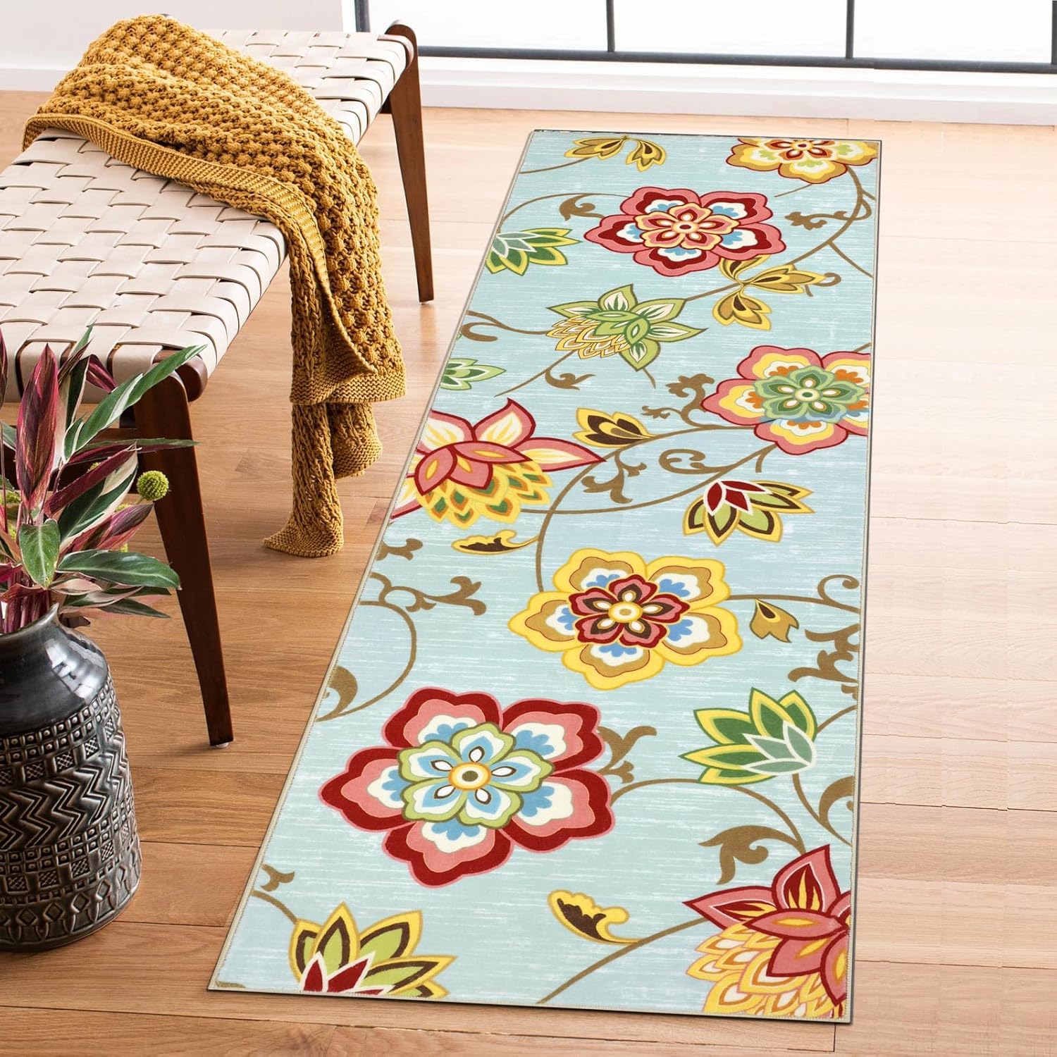 2.5 x 6 runner rug adds a stylish touch to home decor.