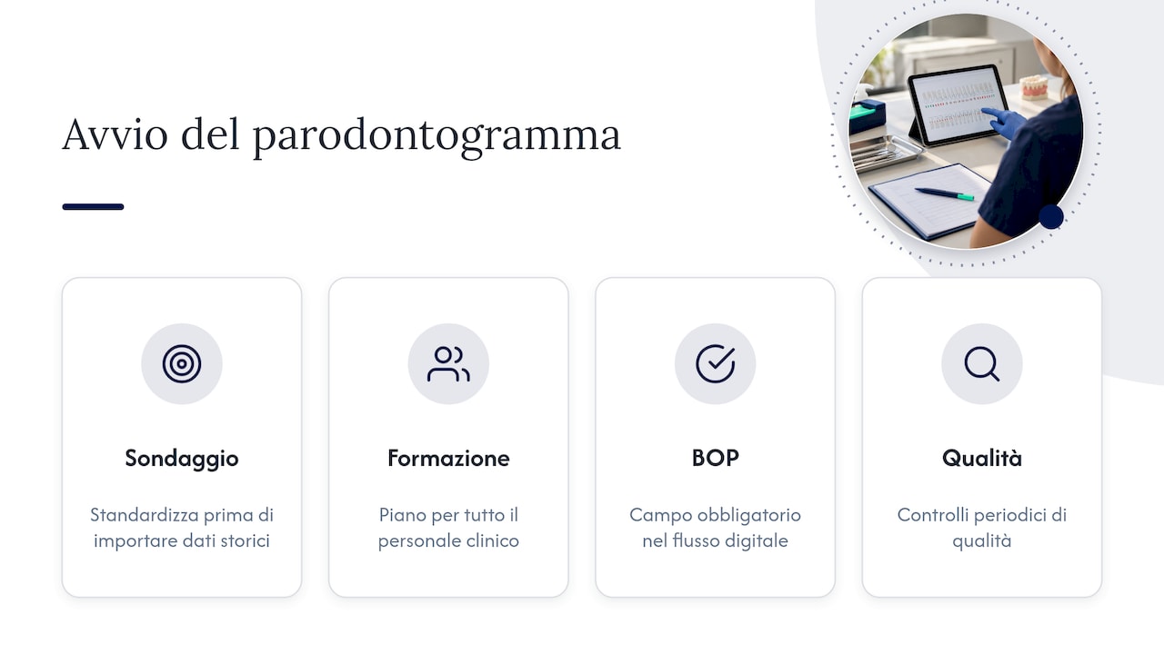 Fasi e controlli per avviare il parodontogramma digitale