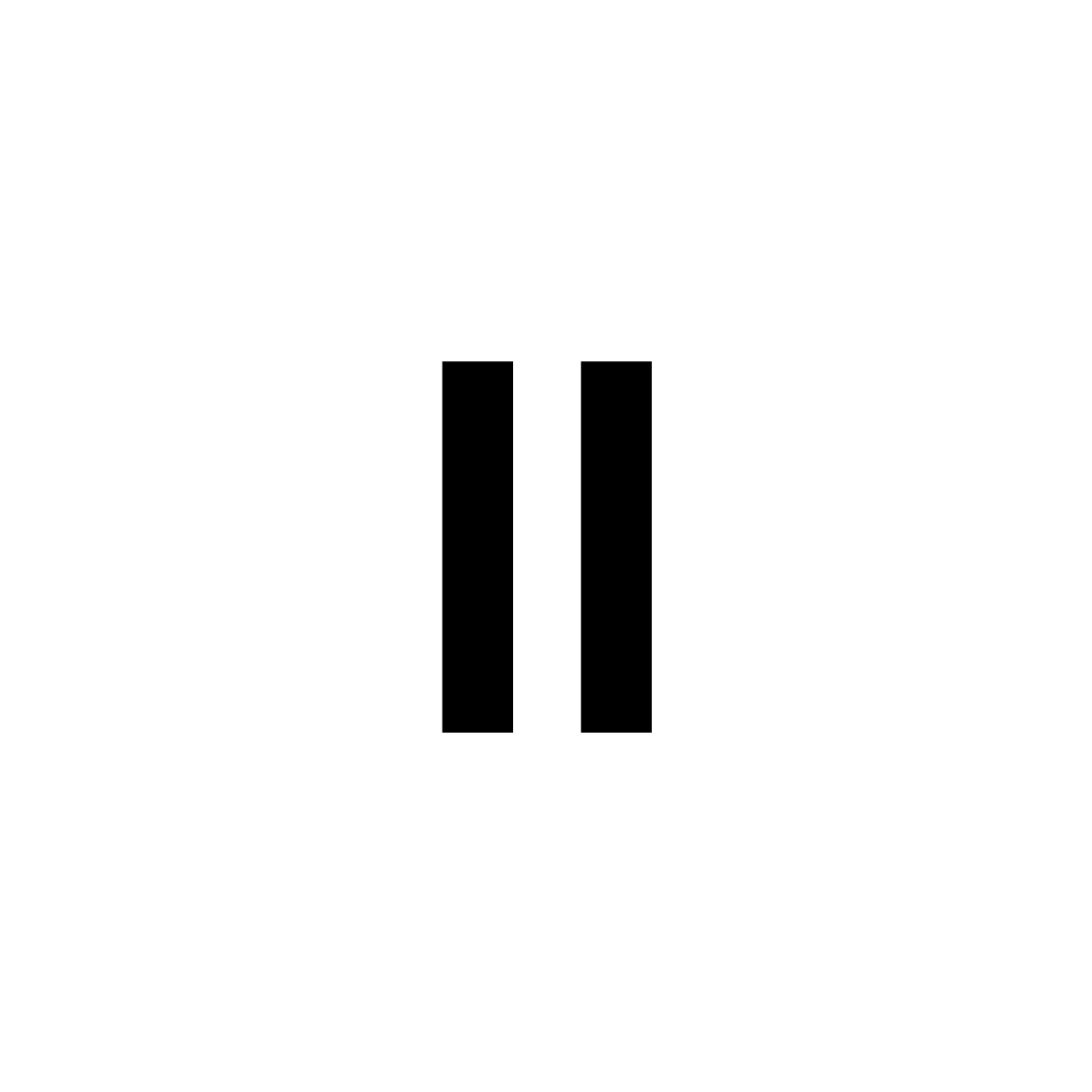 ElevenLabs logo: two bold vertical black bars on white background, resembling Roman numeral II. AI voice synthesis tool used in Lucas Ostrowski's automation systems for creating lifelike voiceovers and audio content.