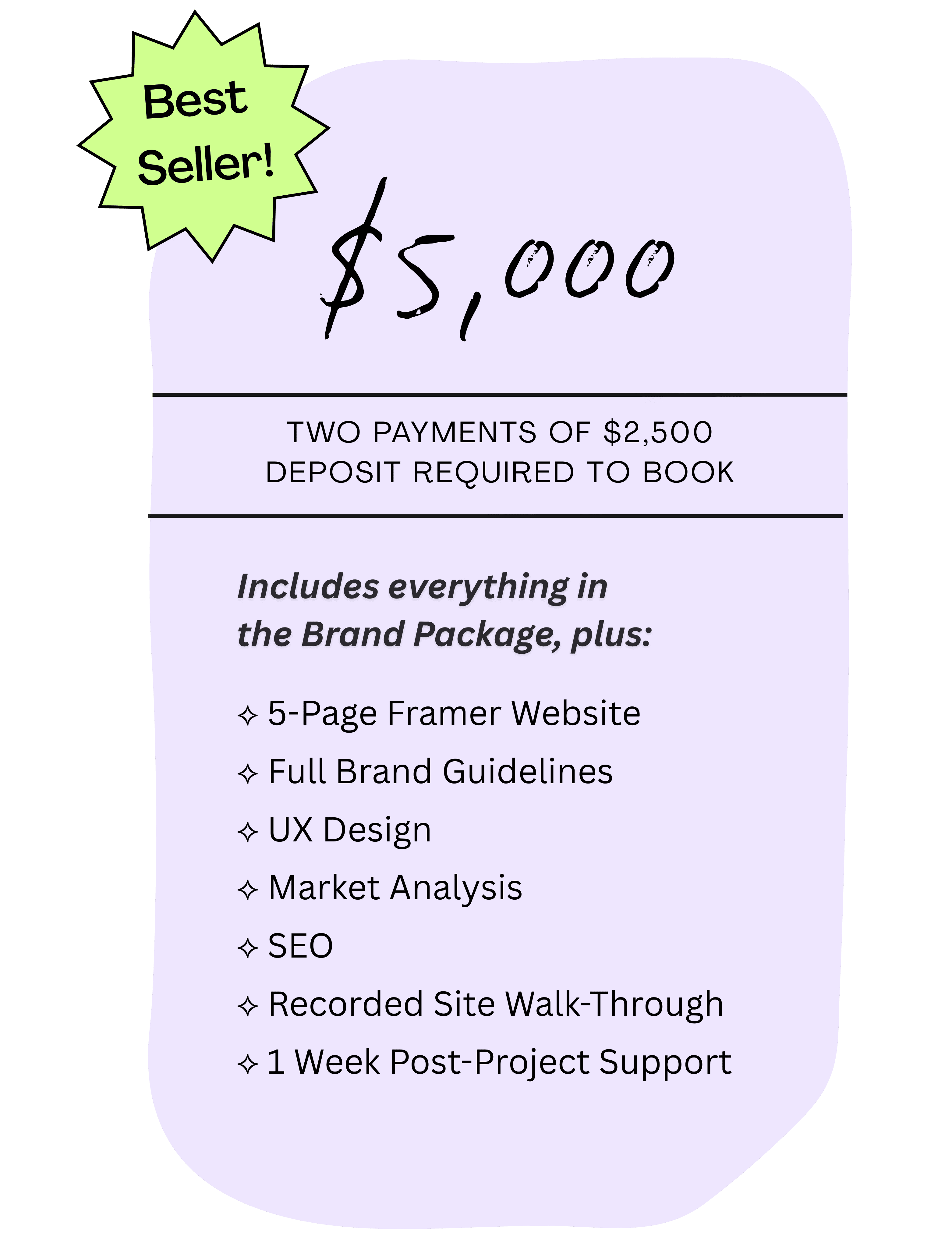 Pricing for brand and web design package