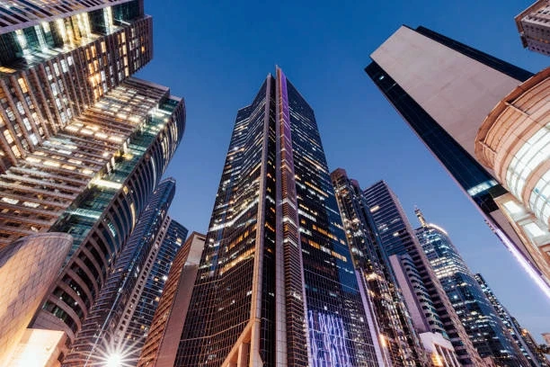 Modern Makati skyscrapers at dusk