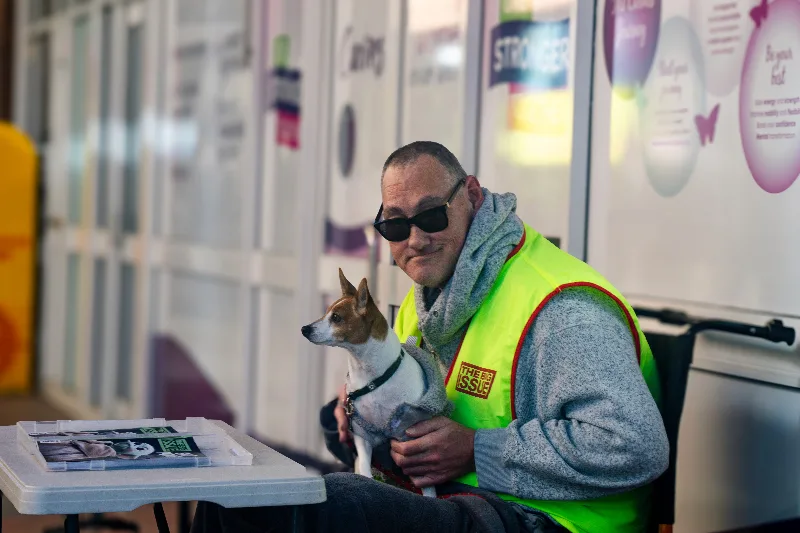 Vendor of The Big Issue magazine