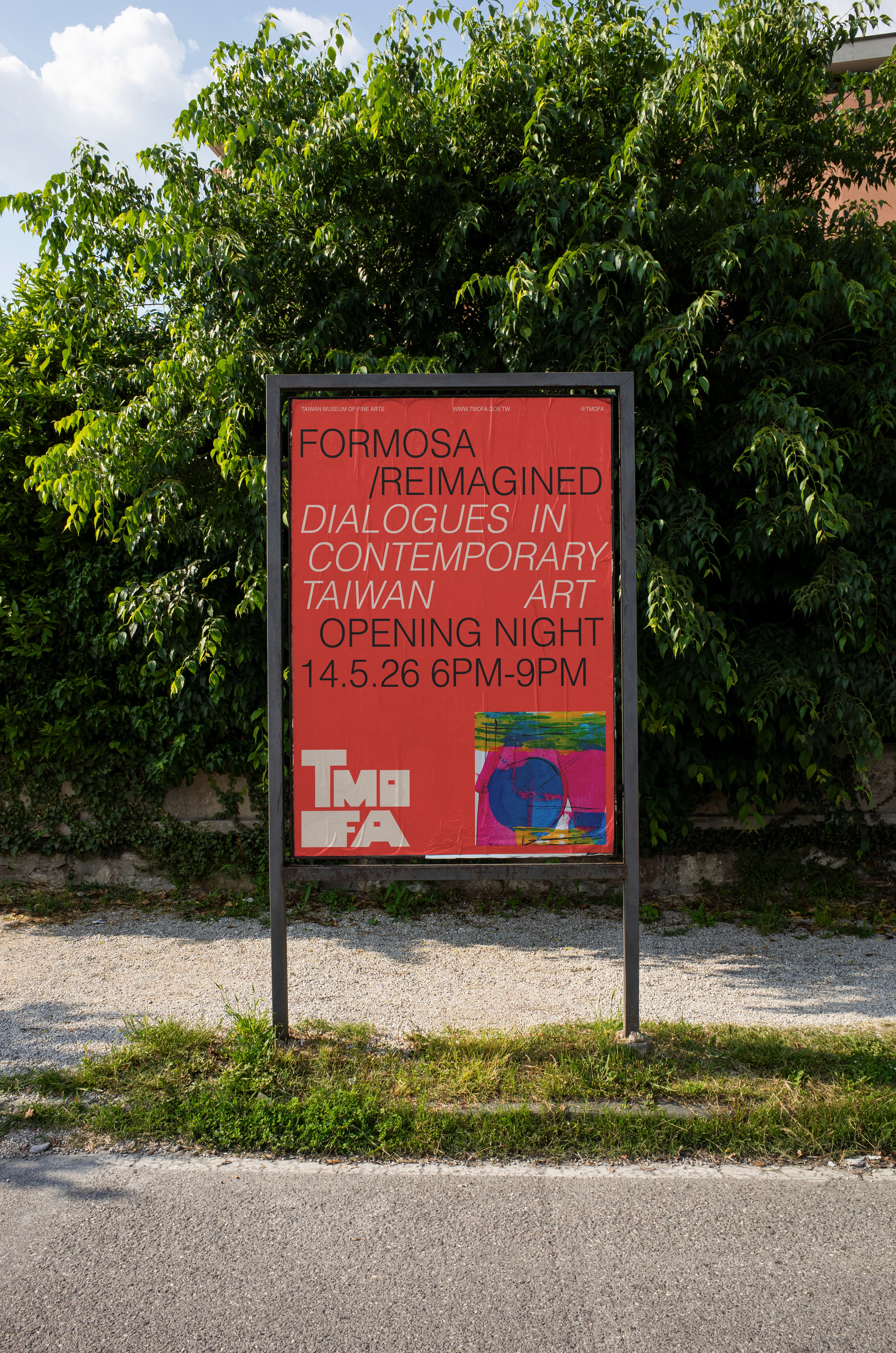 Top view of coffee can mockup with bold black typography on white background