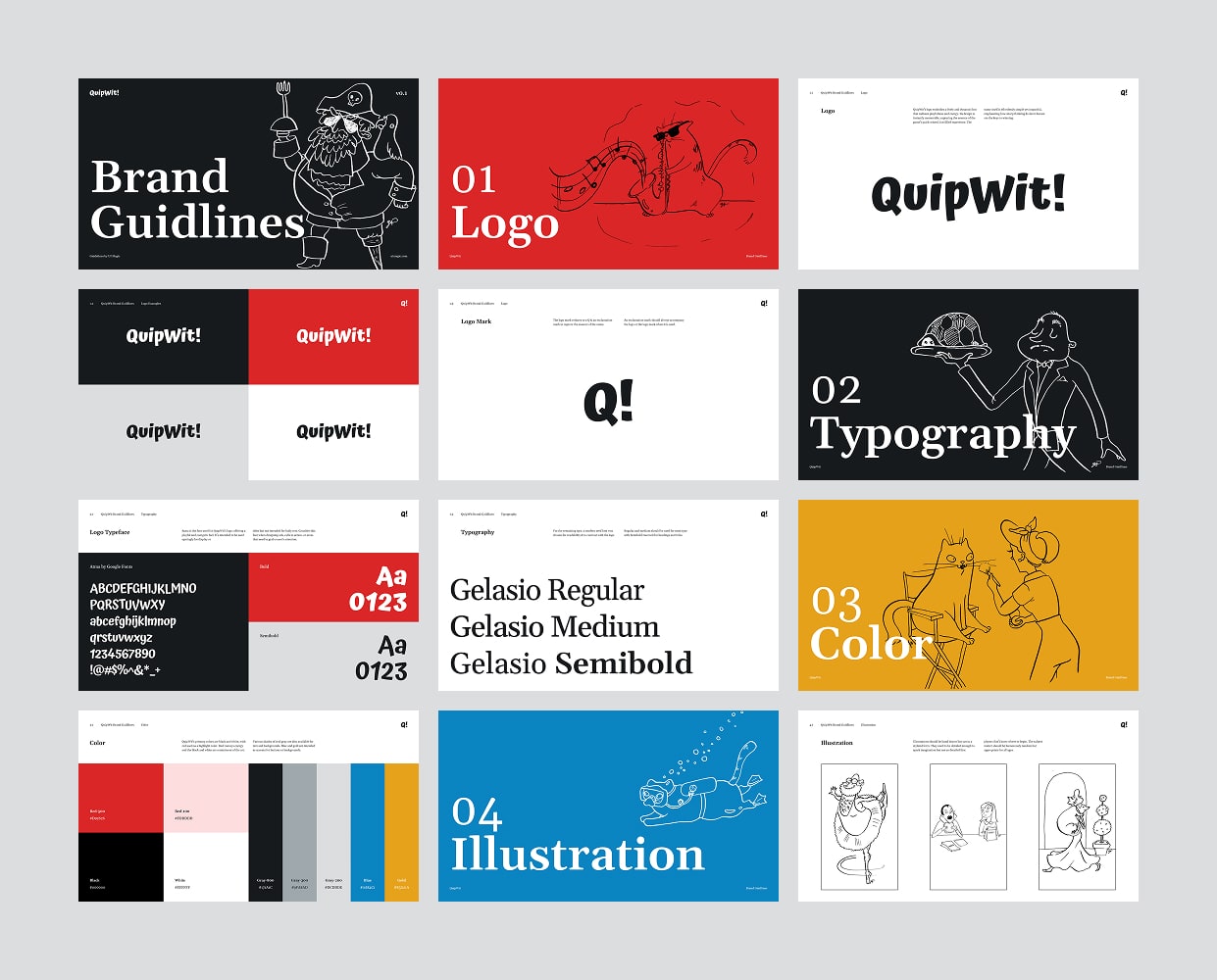 Branding Styleguide & Logo Design & Typography - QuipWit