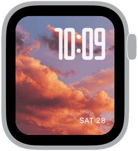 clementine sky Apple Watch face preview 4 featuring autumn and summer.