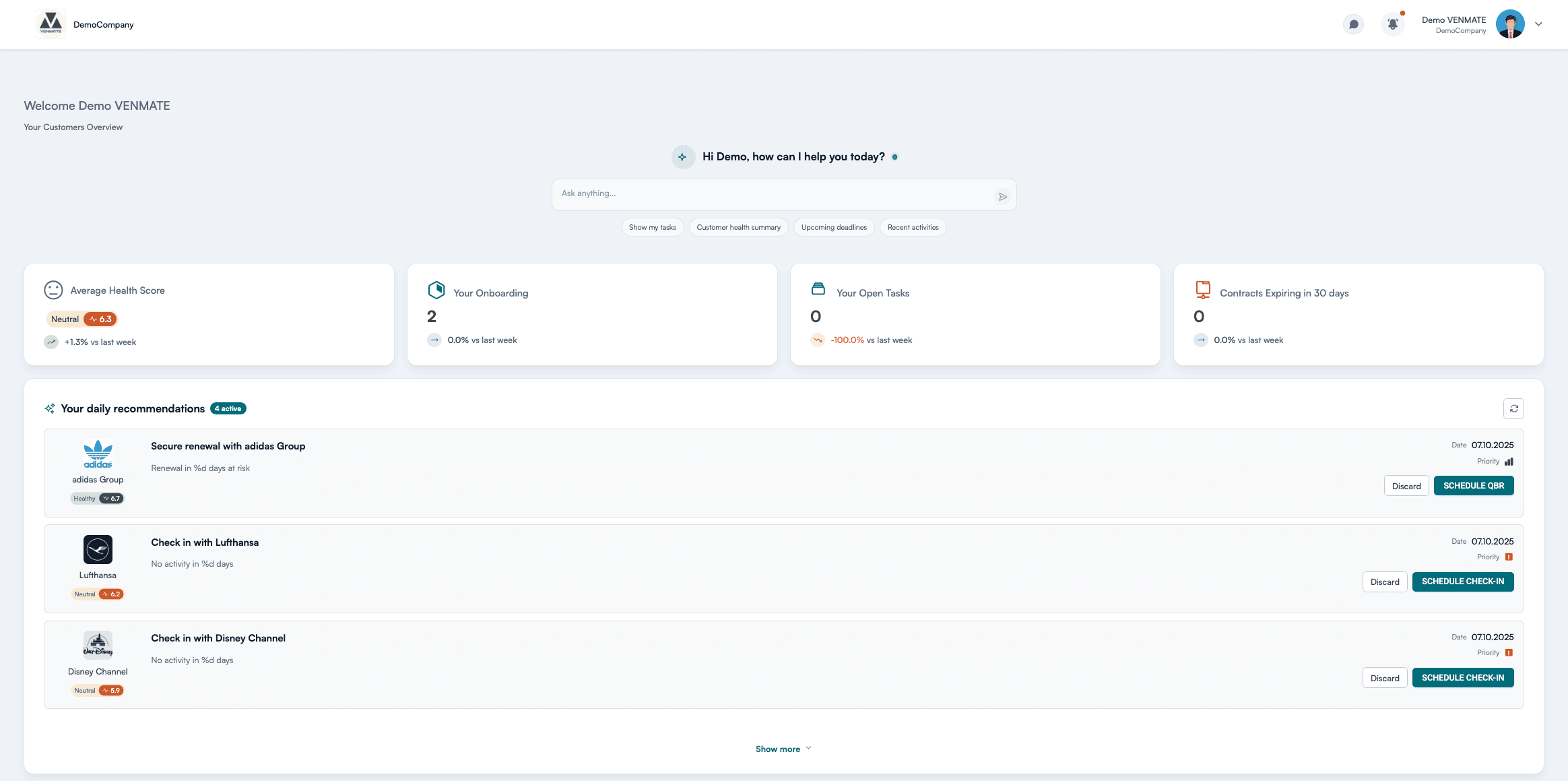  VENMATE AI recommendations