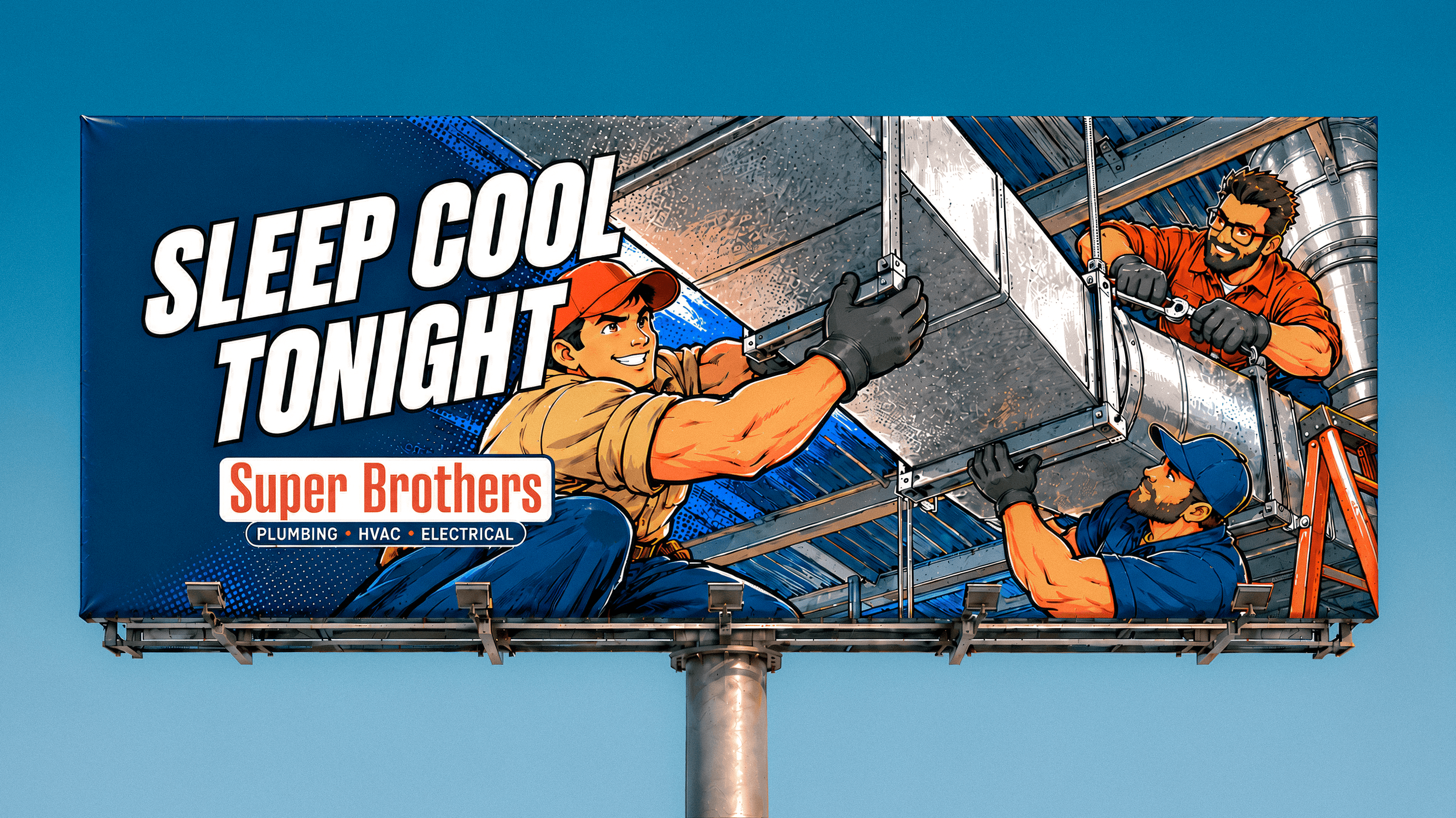 Super Brothers campaign board 3. Final artwork to be added.