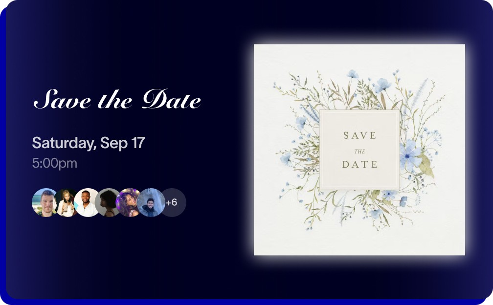 A decorative invitation for a music event featuring intricate floral designs and elegant typography.