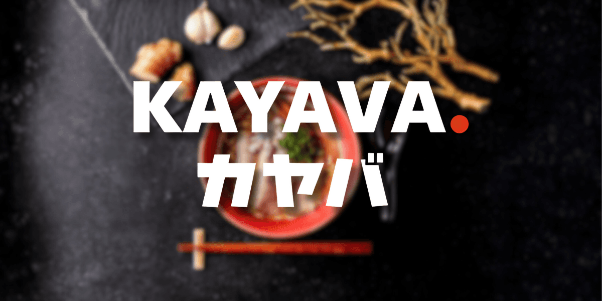 KAYAVA logo over artisan ramen bowl with chopsticks, representing Seattle brand opening second authentic Japanese ramen location in Belltown neighborhood.