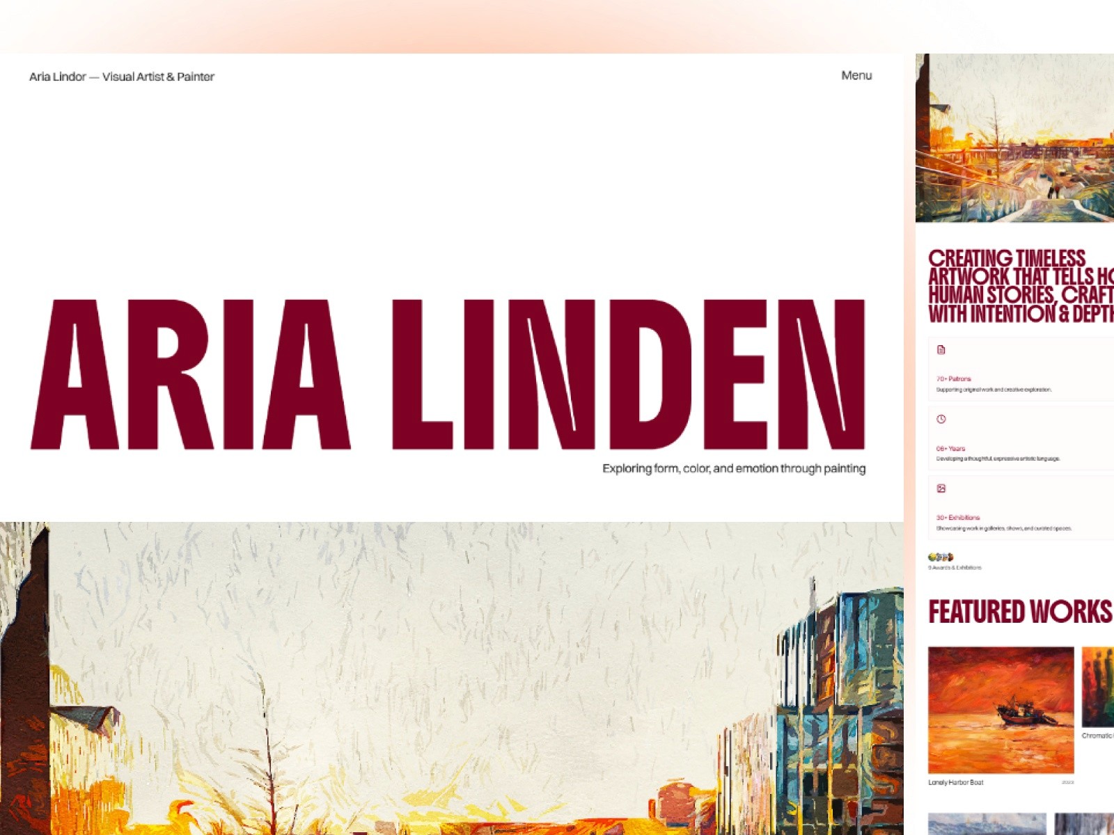 Aria Linden — 现代专业作品集网站设计灵感