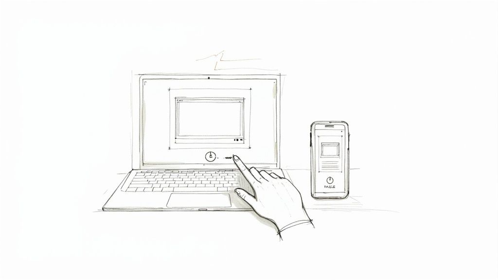 A person using a laptop to edit video, symbolizing the use of media players for detailed frame analysis.