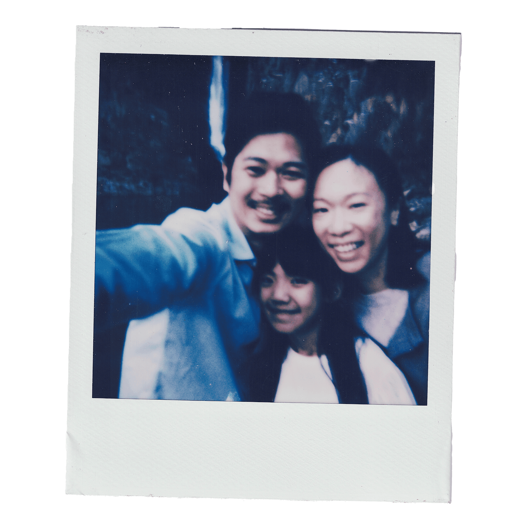 a polaroid of family phtoto