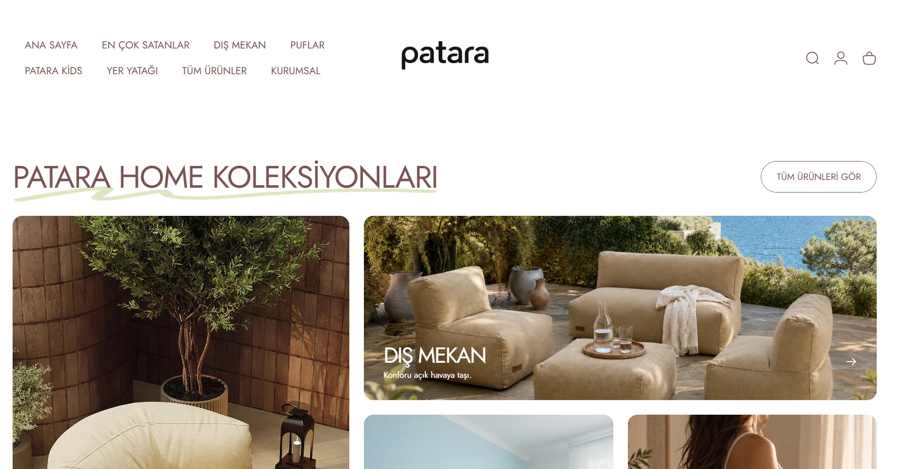 Patara Home masaüstü e-ticaret deneyimi