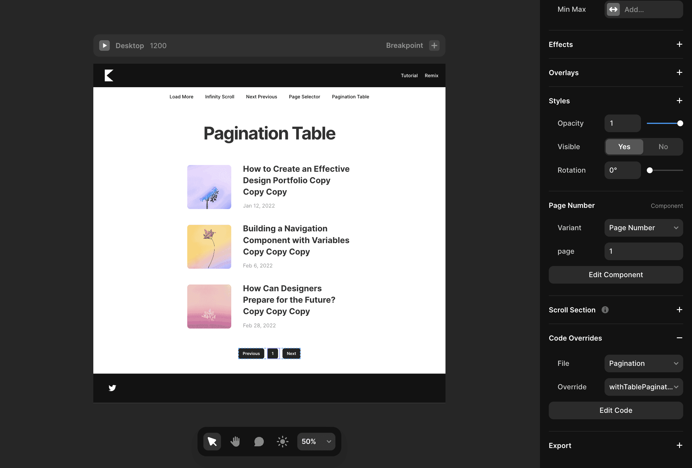 Pagination Table