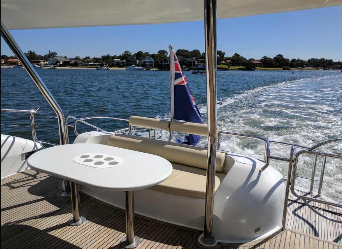 Boat docked in marina