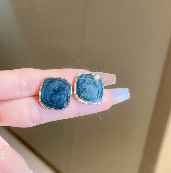 Indigo Square Studs