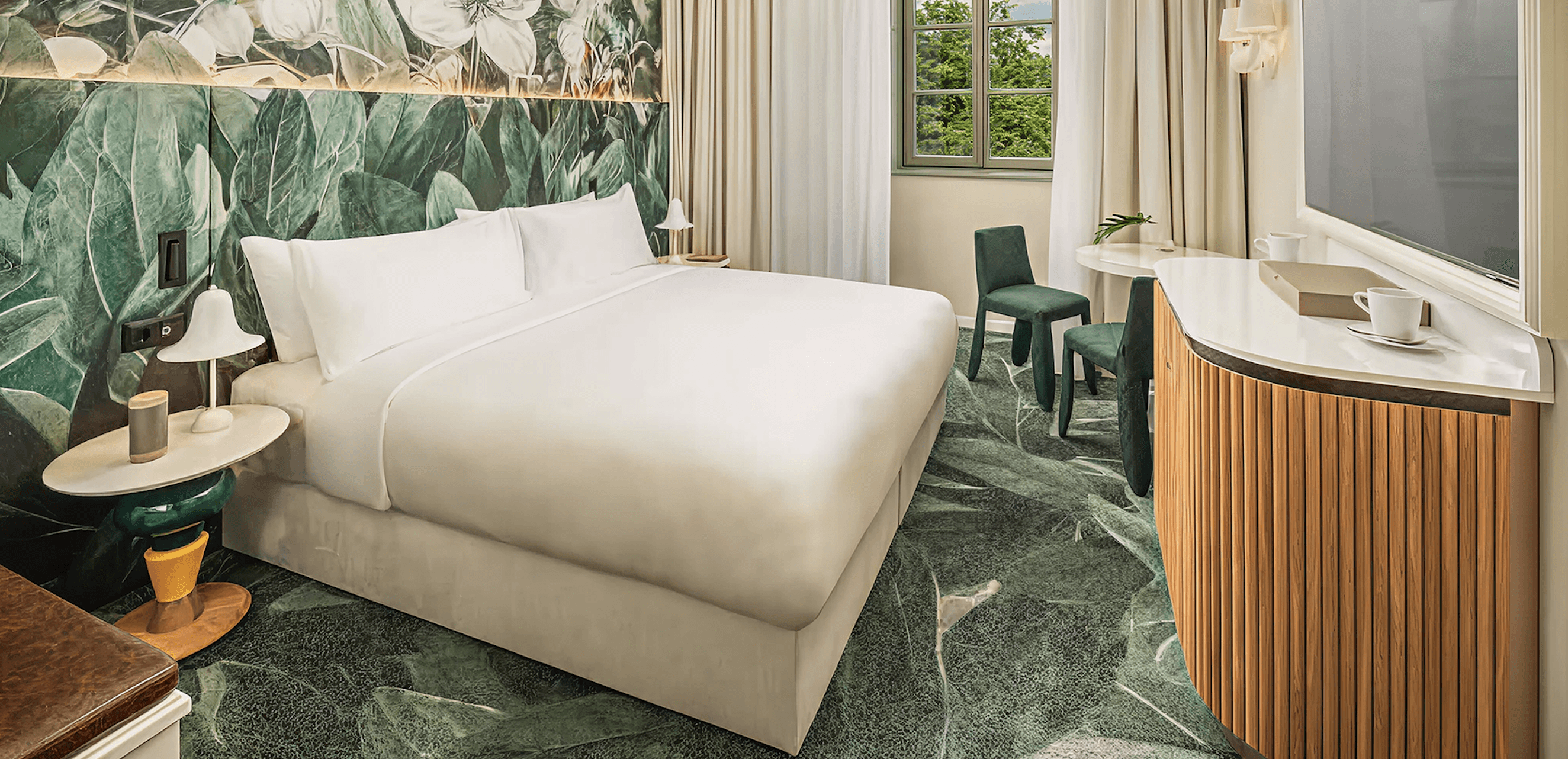 Hotel room with bed