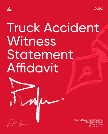Truck Accident Witness Statement Affidavit