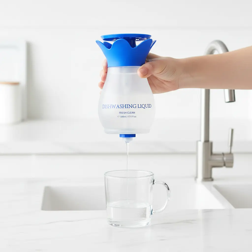 High-efficiency dishwashing liquid in clear bulk bottles for supermarket retail, supporting private label (OEM) and sustainable chemical solutions.