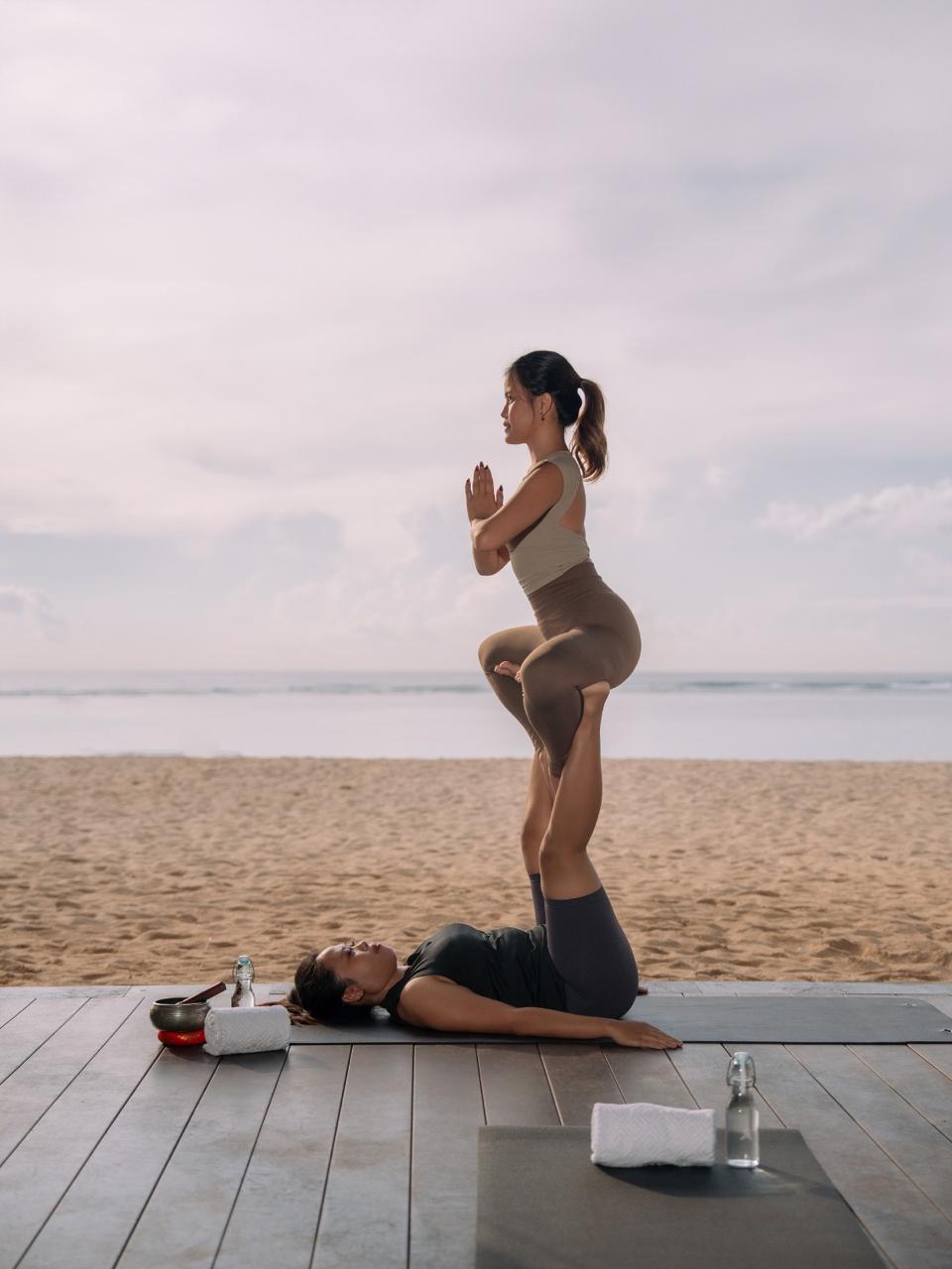 Cozy sleeping bed high in the mountain with a sunset view