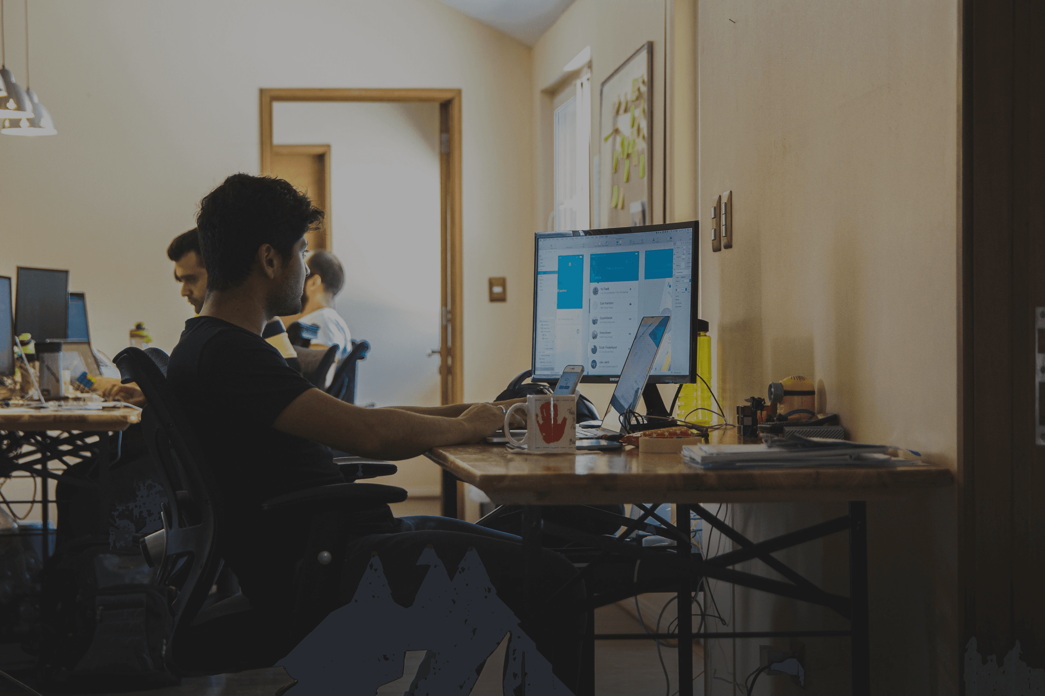 man working on dashboard