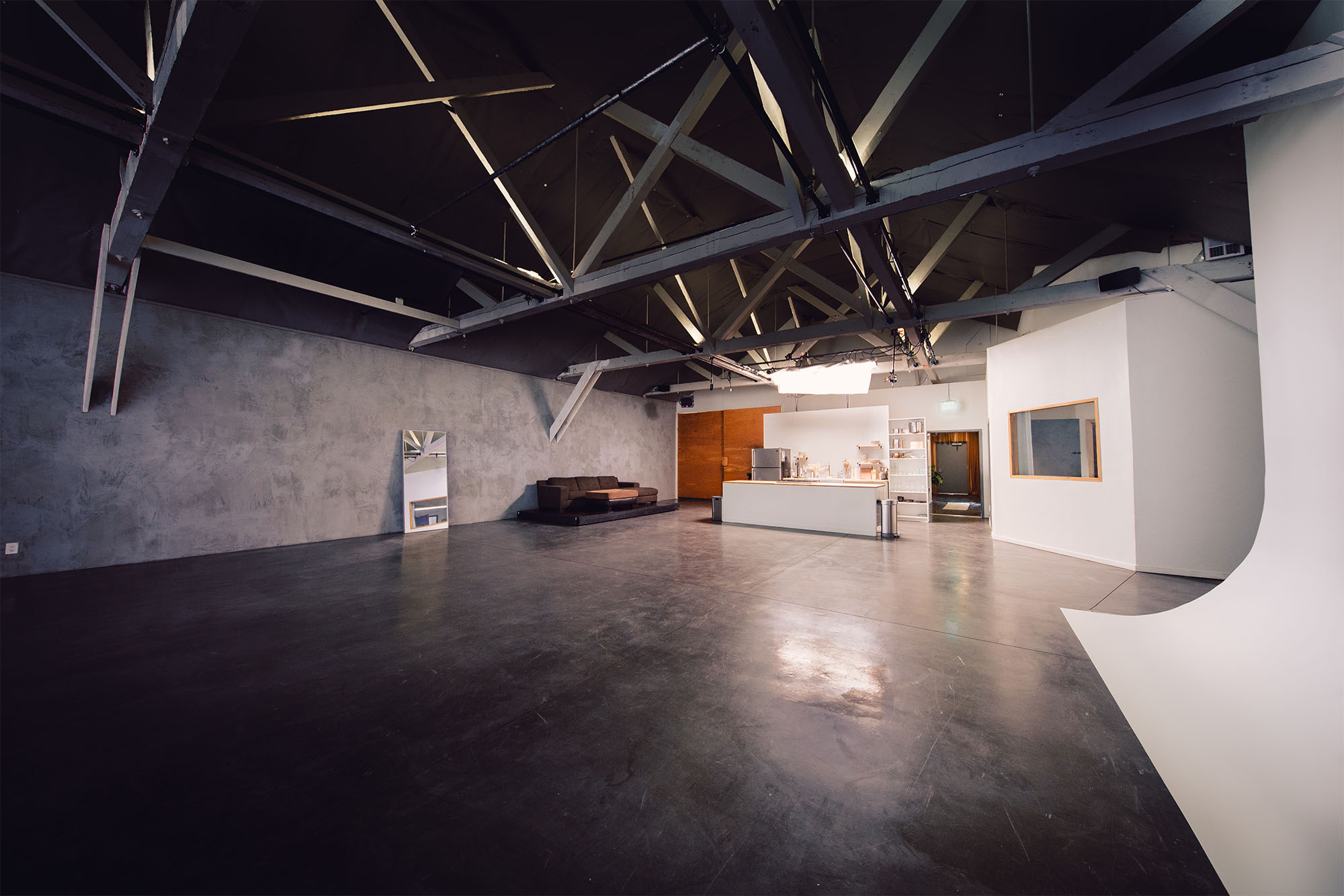 A 3/4 angle of the Soundstage at Particle Studio in Seattle, WA.