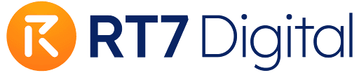 Logo of R7 Digital featuring the text "R7 Digital" with an orange and blue color scheme.