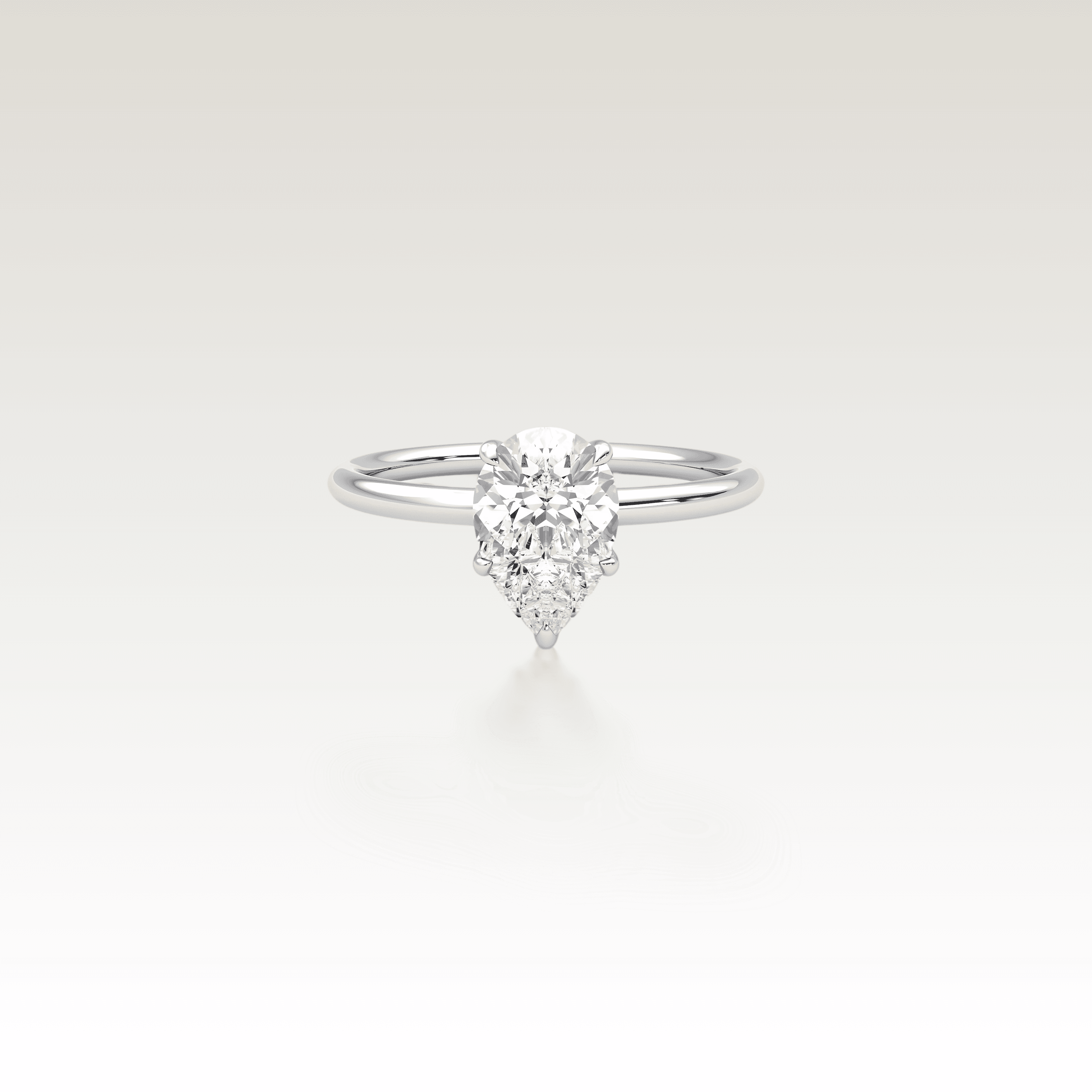 Solitaire Pear Love Knot Diamond Ring image 3