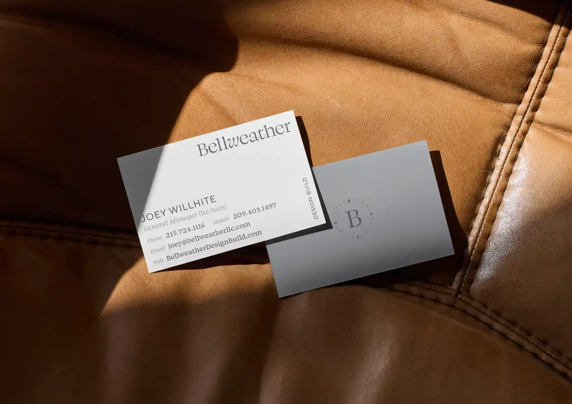Bellweather logo design on business card mockup