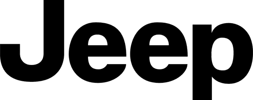 The image displays the Jeep logo in bold, black font against a transparent background.