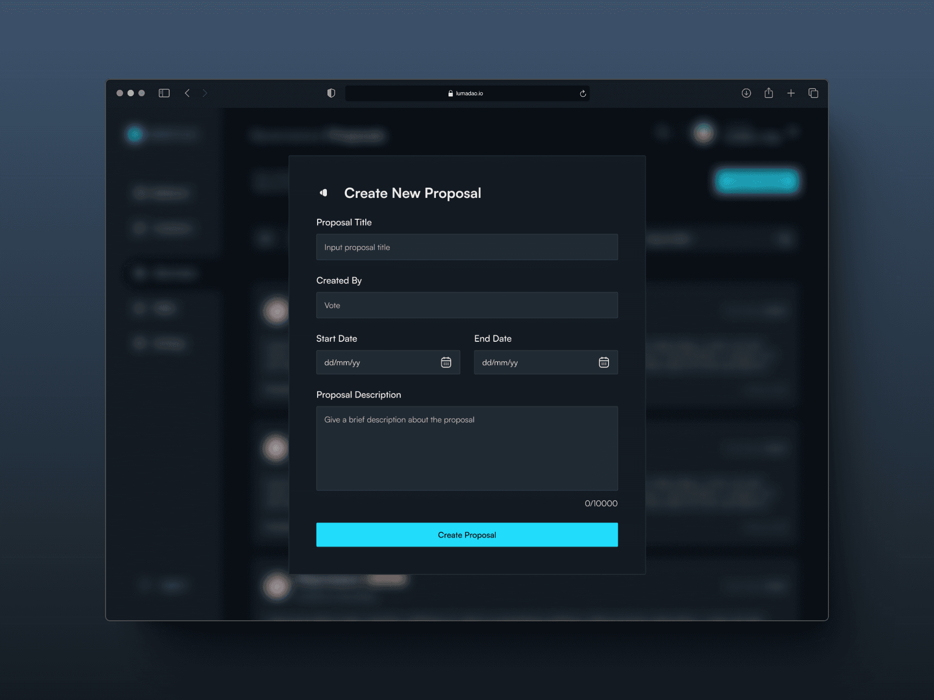 New Proposal Modal