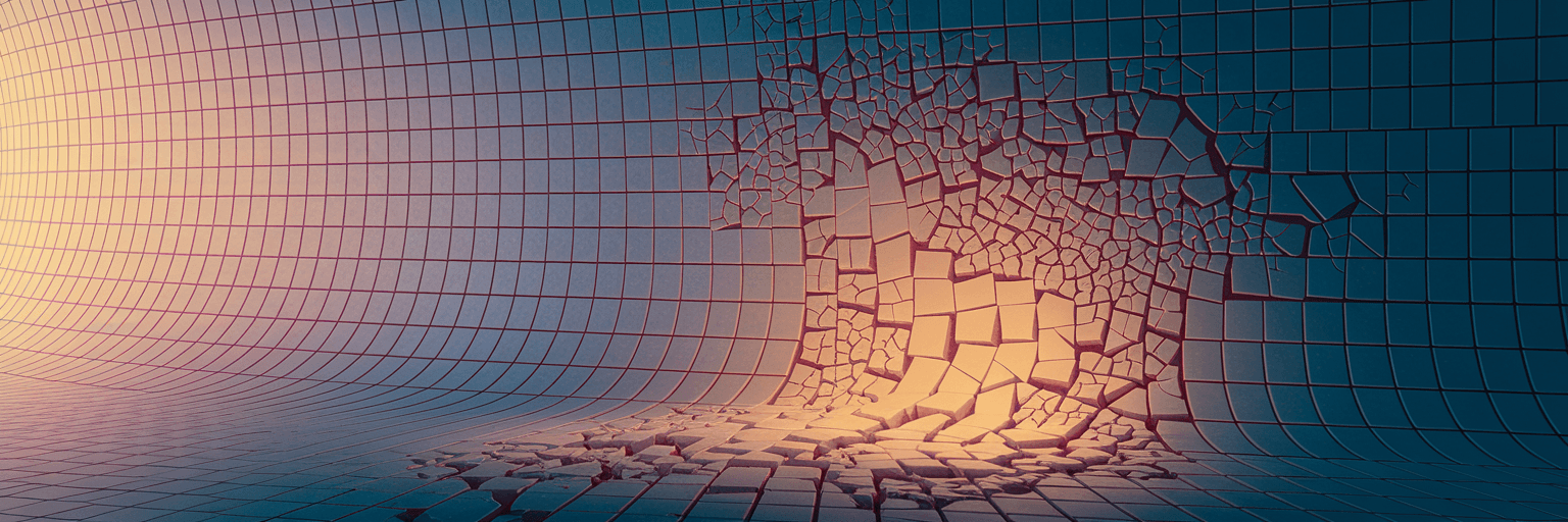 Mosaic with flawed tiles representing data errors