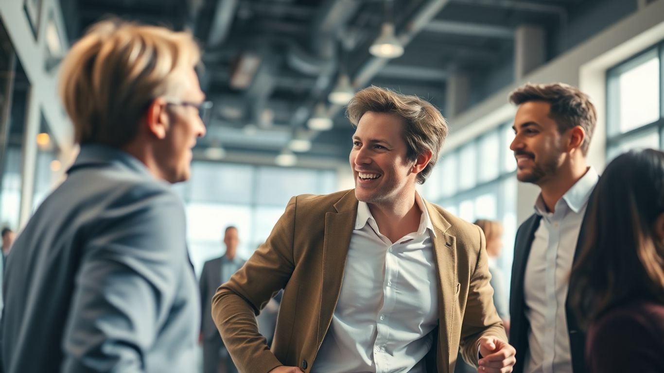 Person selling energy in a sales interaction.