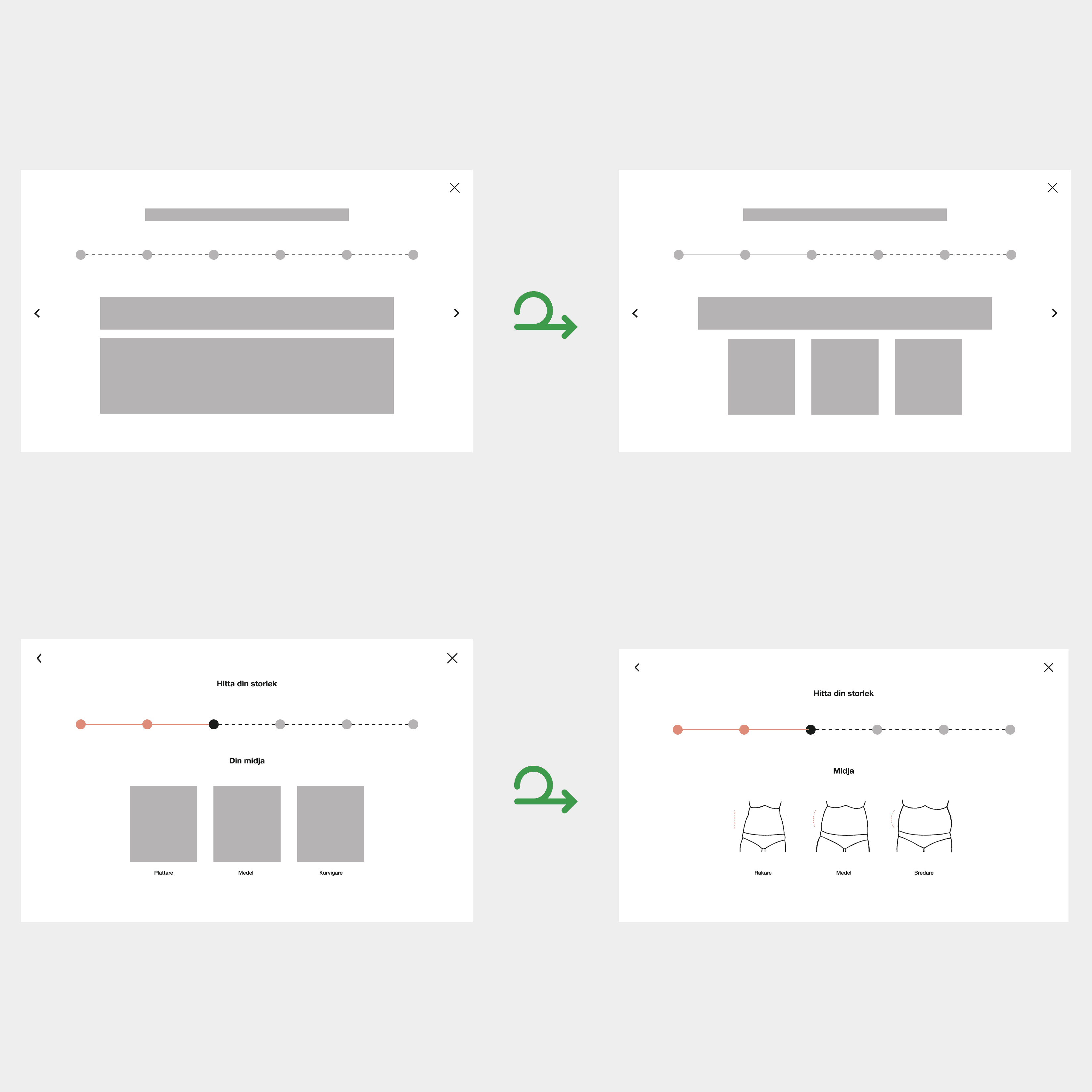 Iterations of wireframes