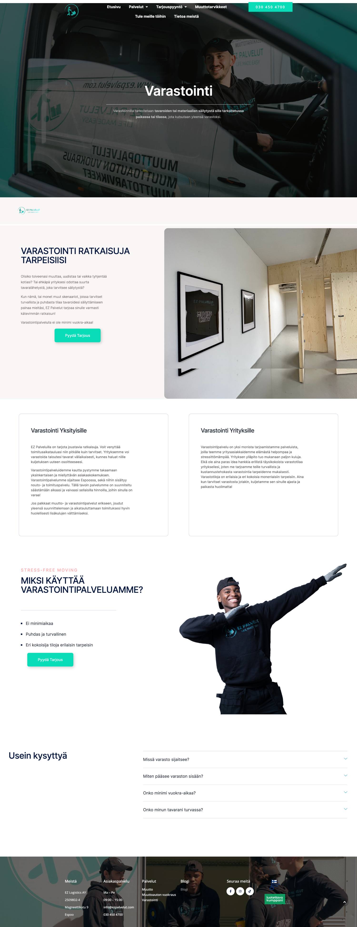 Homepage of EZ Palvelut vol. 1