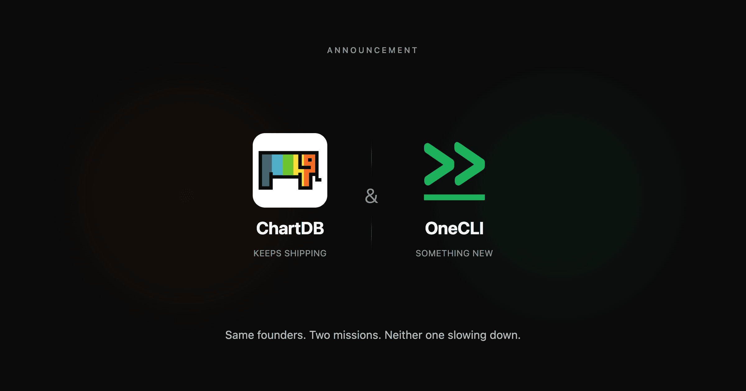 ChartDB and OneCLI logos side by side — same founders, two missions