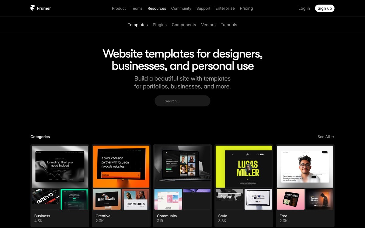Best Framer AI Startup Template with Framer Marketplace