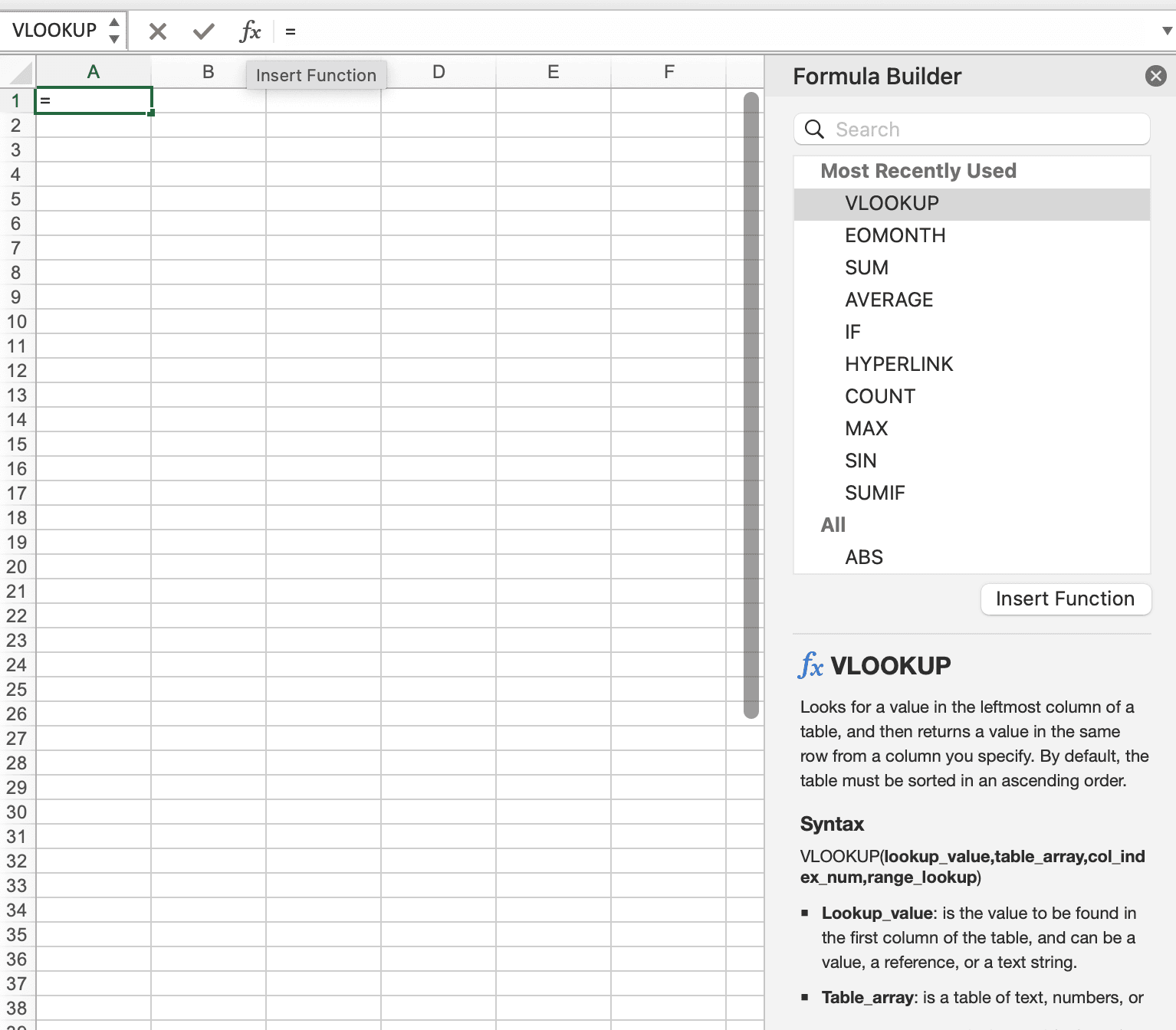 Excel Formula Builder