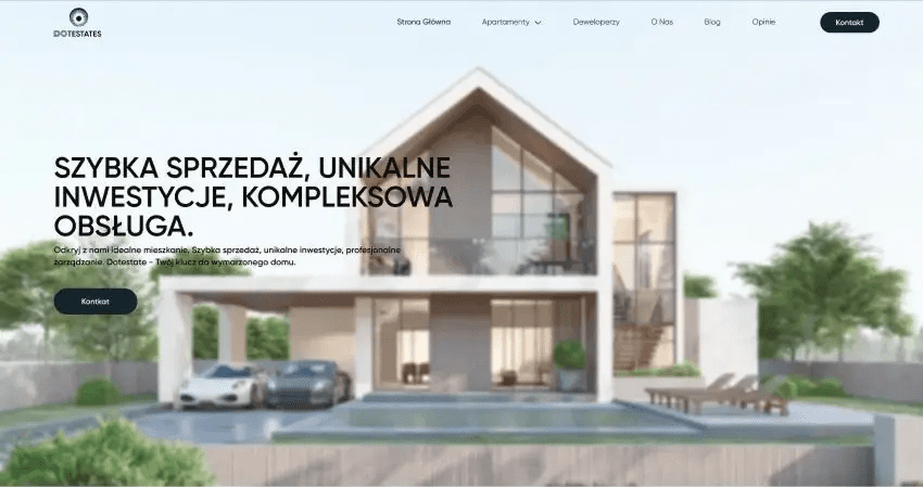 Przykład strony internetowej dewelopera s3 real estate