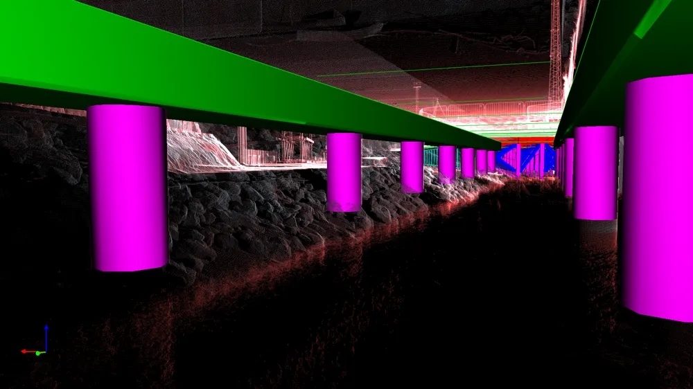 underneath wharf cad model scan to bim