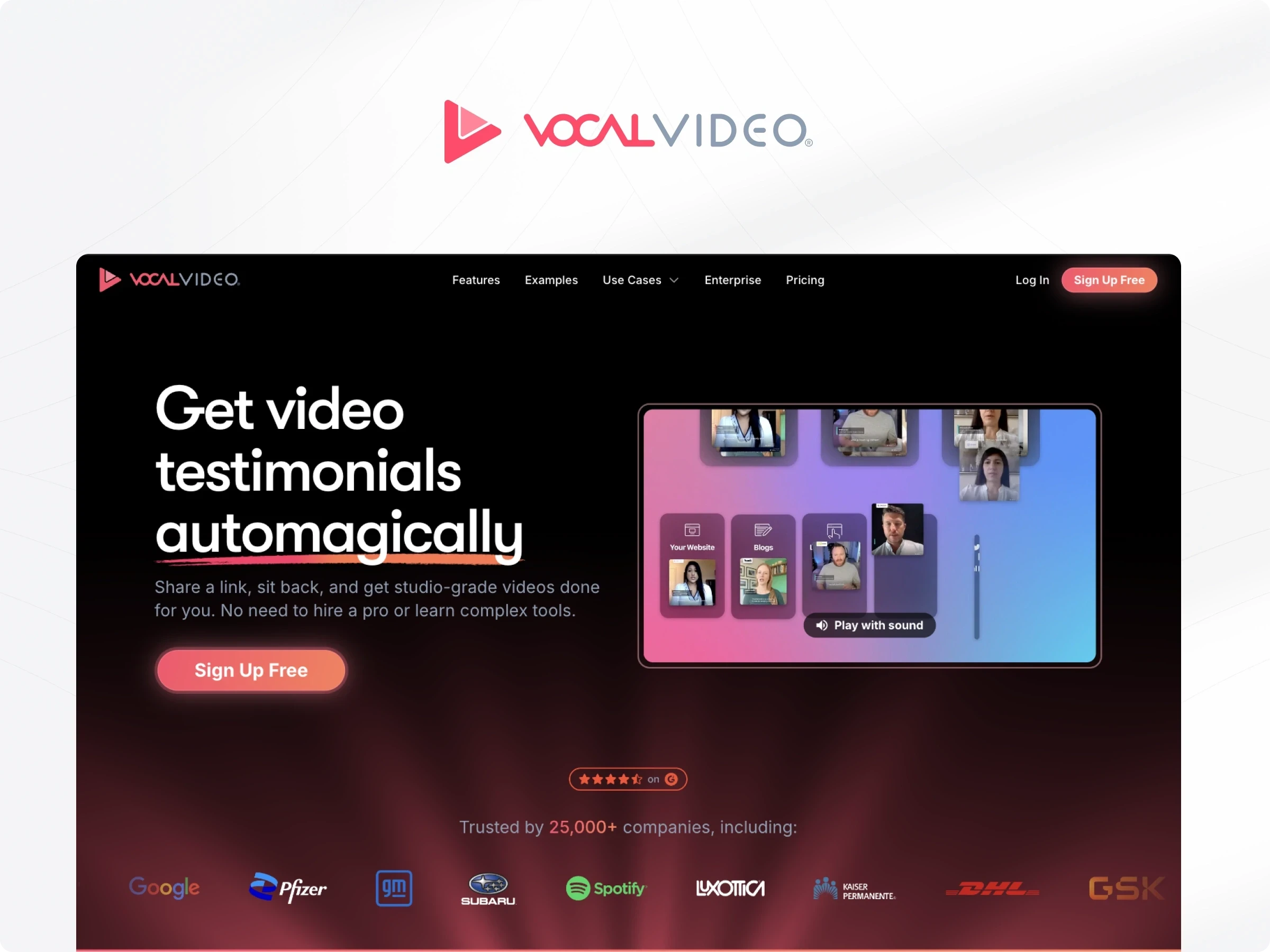 VocalVideo homepage