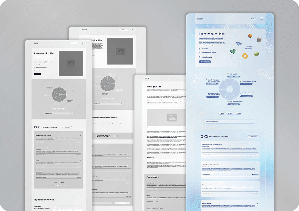 soradesignsStudio - Australian Cancer Plan UX design prototype 