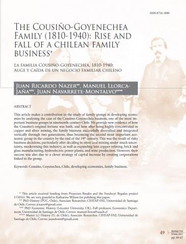 The Cousiño-Goyenechea family, 1810-1940: a big Chilean family business