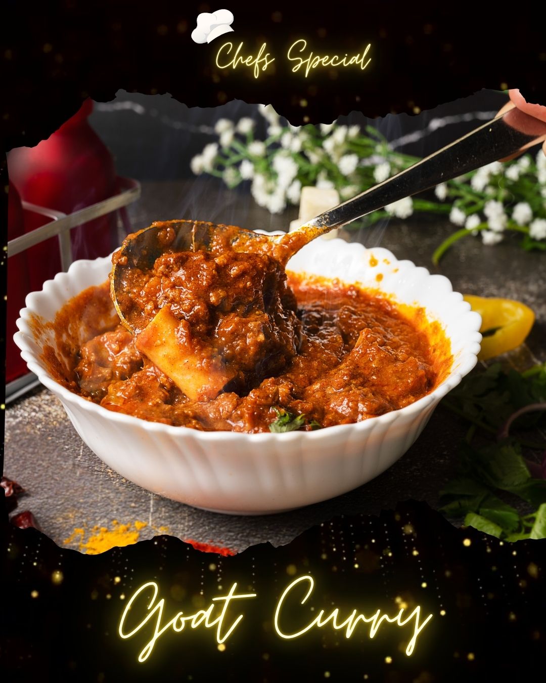 Slow-cooked Goat Curry — authentic Punjabi mutton dish at Ustaad G76 BC